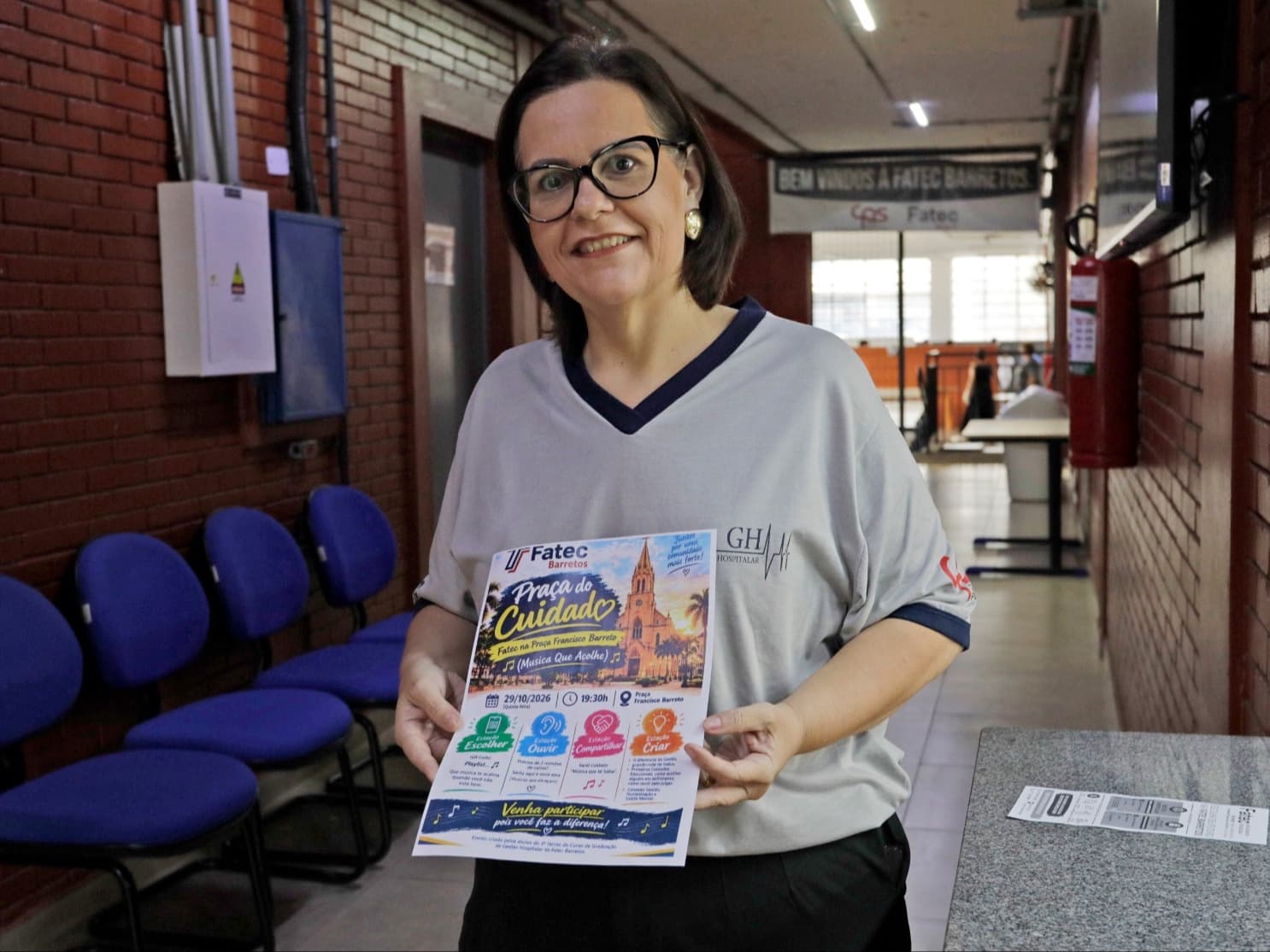 Fatec promove ação sobre saúde mental na Praça Francisco Barreto